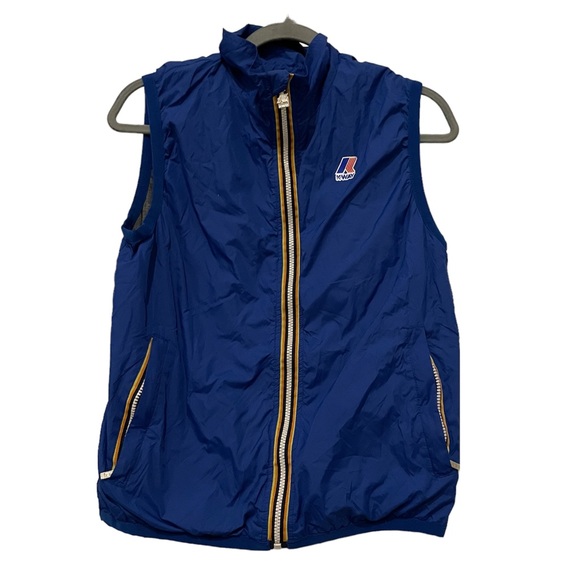 K-Way Jackets & Blazers - K-Way medium windbreaker vest zip pockets blue compact unisex camping travel